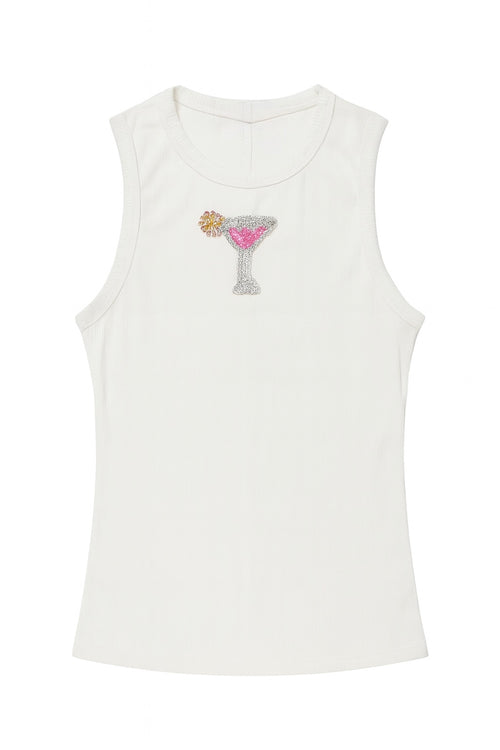Beaded Ribbed Tank Top image 0