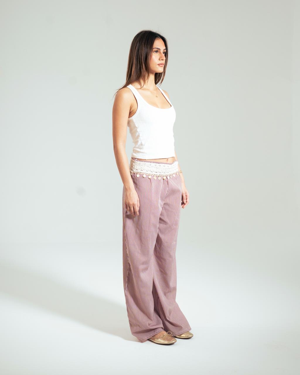 Elastic Detail Wide Pants : image 7
