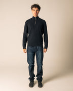 Navy Knit Quarter Zip image 0
