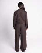 Brown Checkered Wool Pants image 1