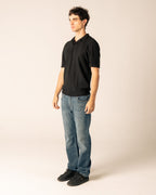 Black Knit Polo Shirt image 2