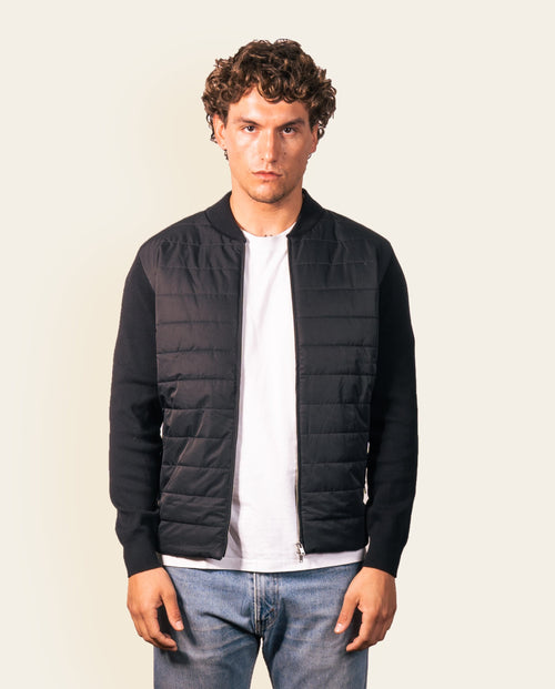 Black Combination Puffer Jacket image 0