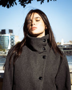 Grey high collar jacket - S image