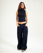 Low Rise Stud Trousers image 6