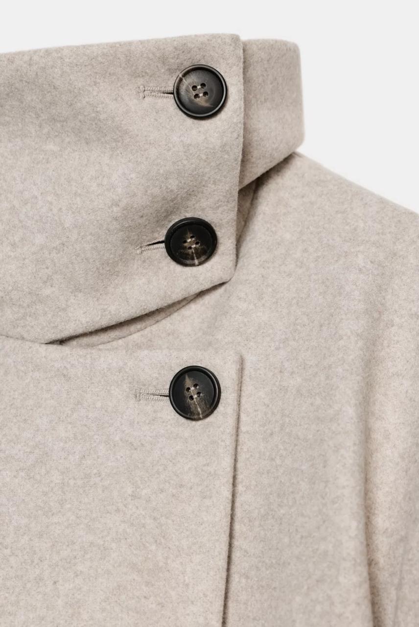 Beige High collar Jacket image 1