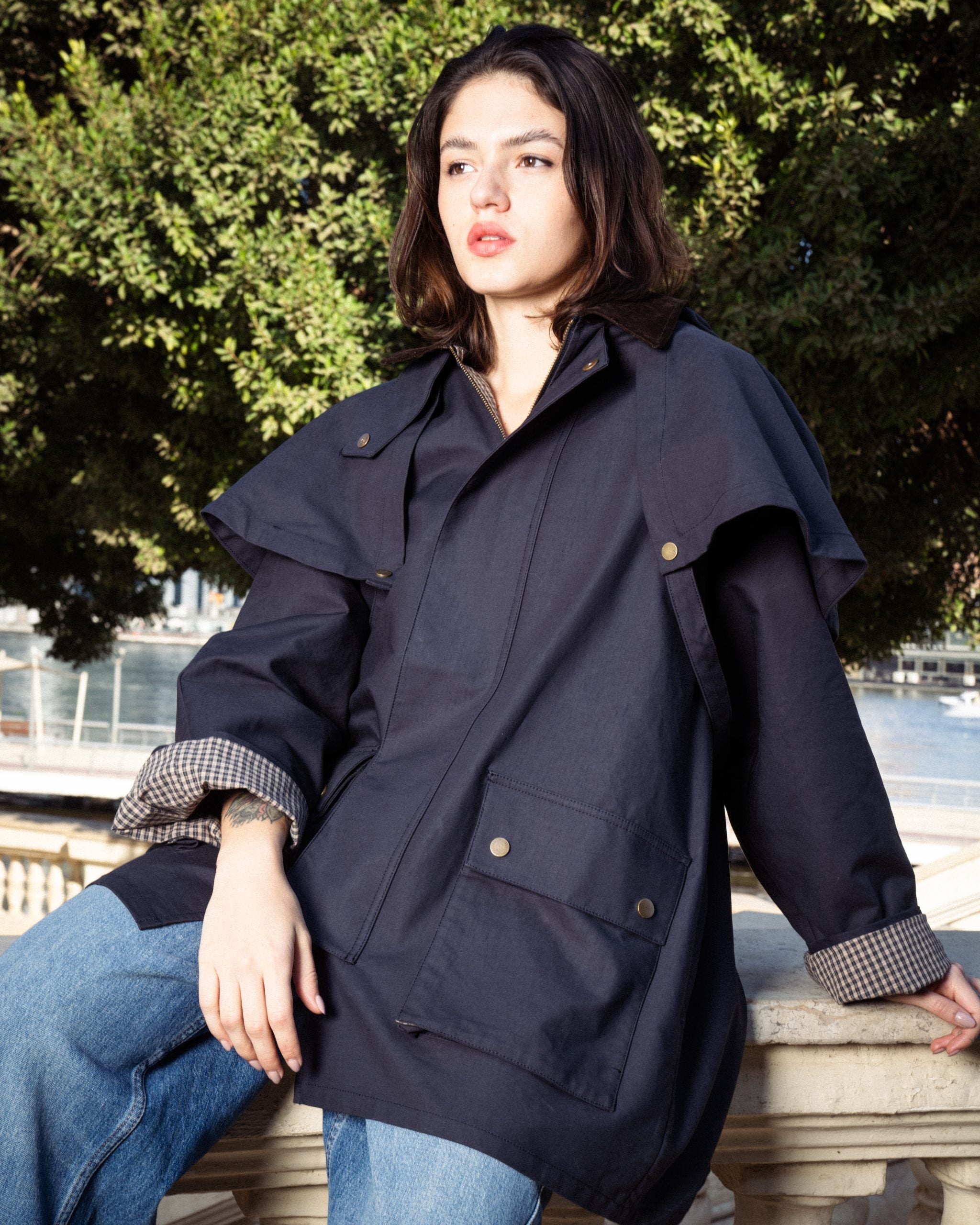 Contrast Hooded Trench - L image