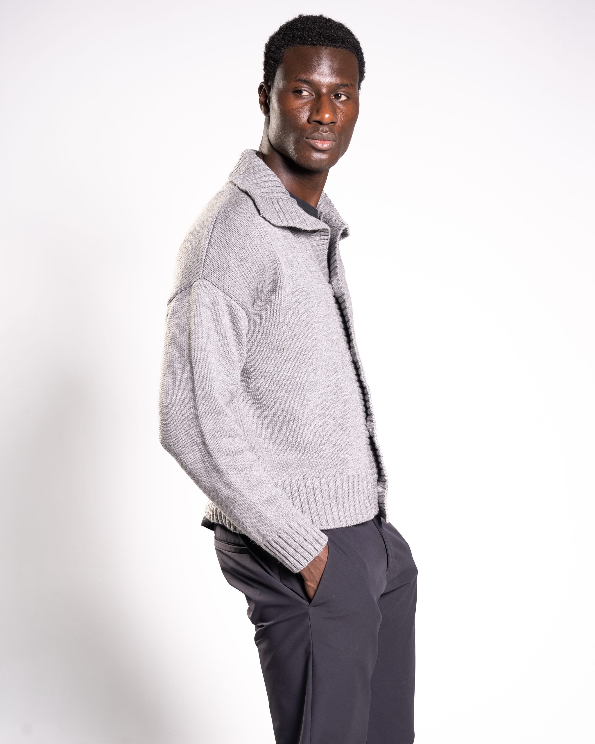 Grey Knit Cardigan image 2