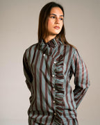 Ruffle Stripe Button Shirt: image 0