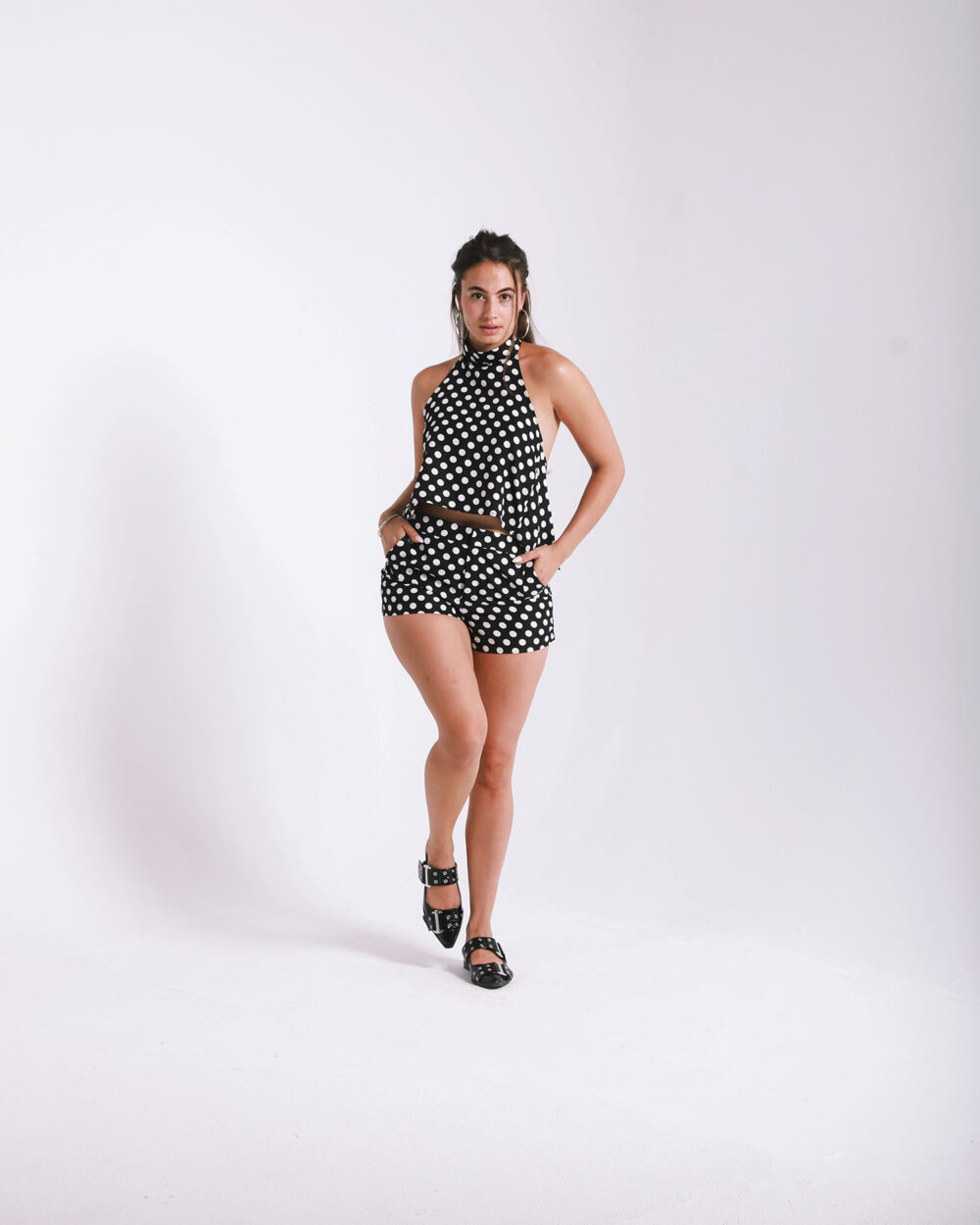 Black Polka Dot Shorts - Image 3