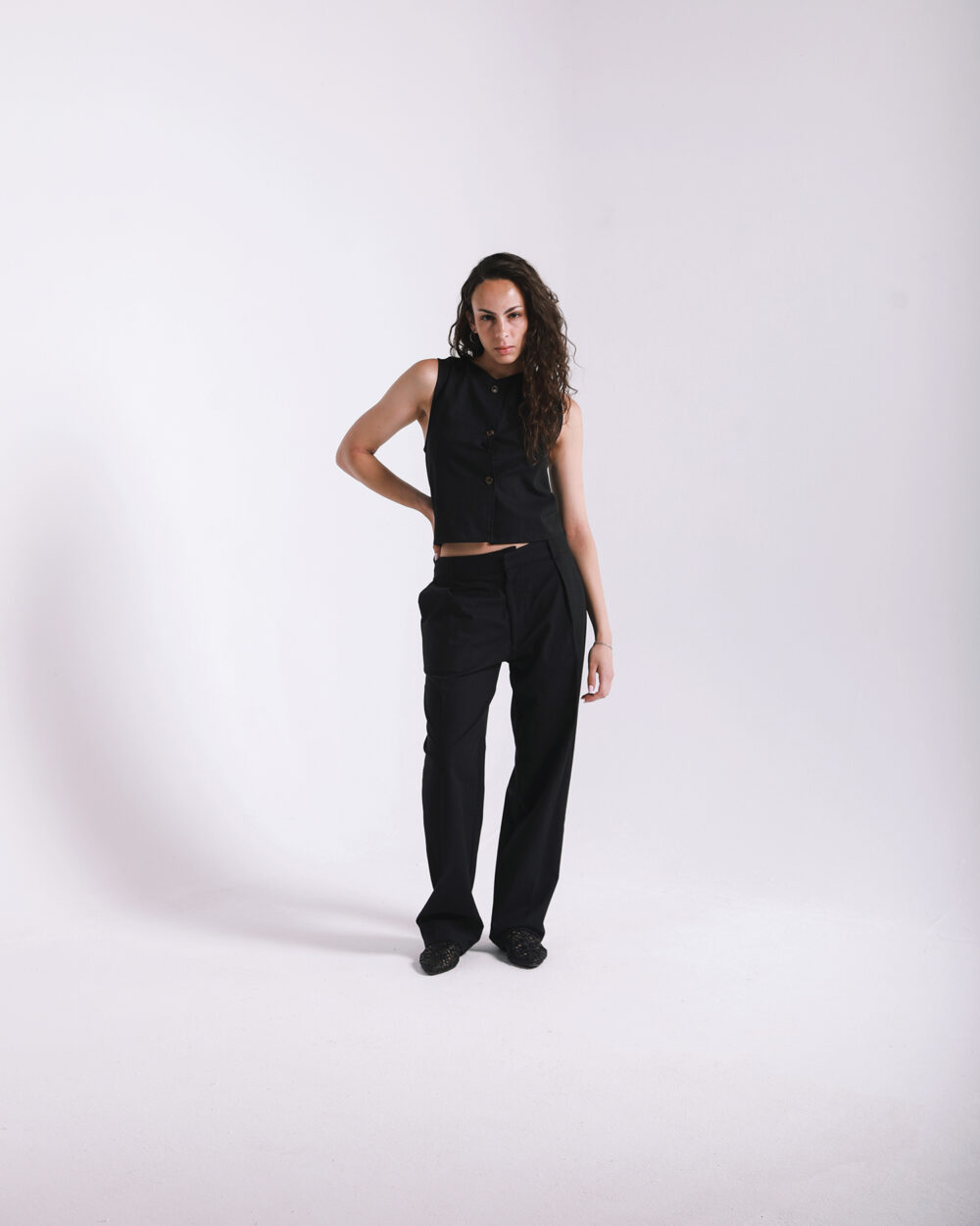 linen button down vest / COMING SOON - Image 3