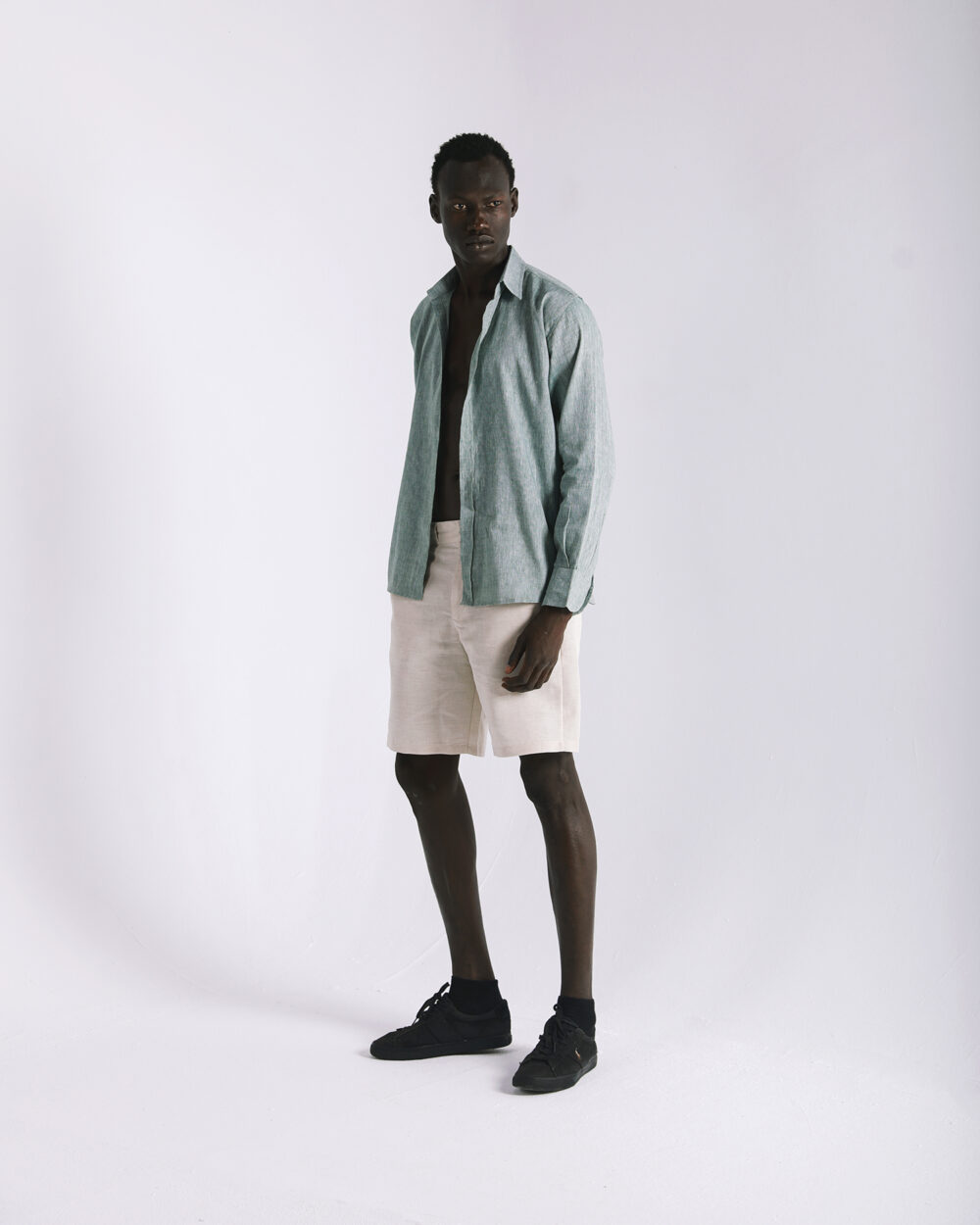 Olive Linen Shirt - Image 3