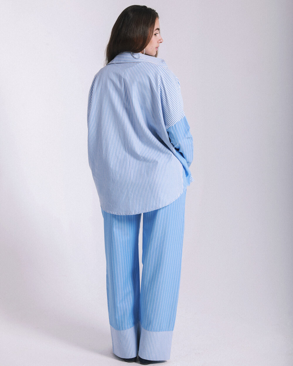 Poplin Mixed Blue Stripped Pants - Image 3
